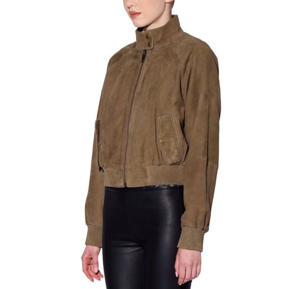 Walter Baker Womens Bowie Suede Jacket, Green - Picture 3 of 5